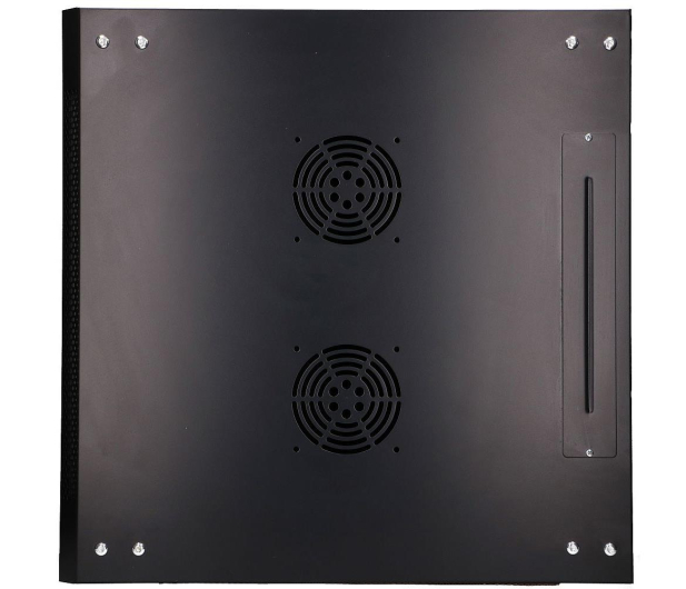 Extralink Szafka wisząca rack 12U 600x600 czarna szklane drzwi EX.7256 - 489403 - zdjęcie 6